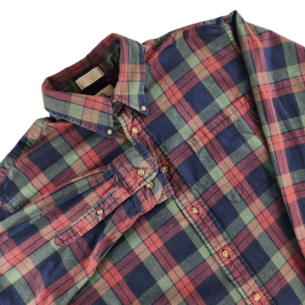 Viyella Button Down Shirt‎ Mens L Multi Plaid Classic Fit Cotton Wool Blend